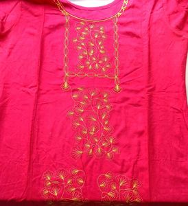 cotton Embroidered Red Kurta✴️🔴