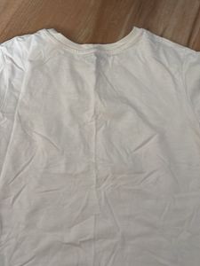 White T-Shirt with Floral Heart Print