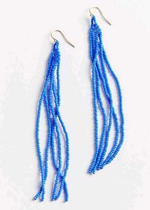 Blue Beaded Dangle Earrings💙