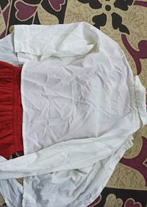 Red Dress With Shirt Like Overcoat
