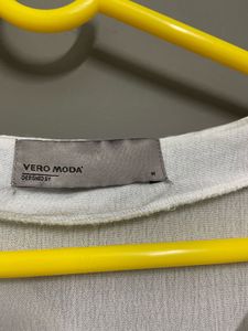 Vero Moda White Embroidered Bell Sleeve Top