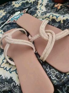Sparkling Rhinestone Flat Sandals