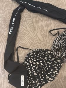 Stylish Mix-Print Silk Bikini/Bandeau Top