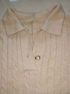 Unisex Cream Cable Knit Sweater