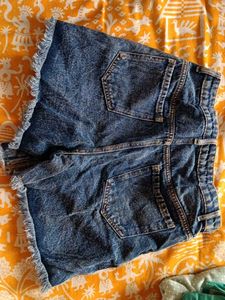 Blue Denim Cargo Skorts