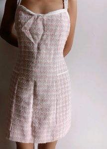 Pink Tweed Mini Dress
