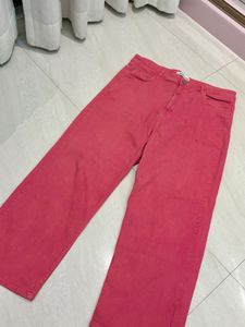 Pink Wide Leg Jeans