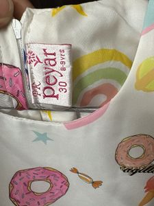 Cute Kids Dress with Donut Print