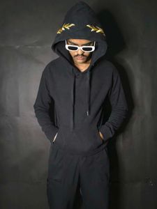 Black Hoodie with Embroidery