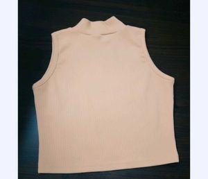 Ribbed Mock Neck Sleeveless Top
