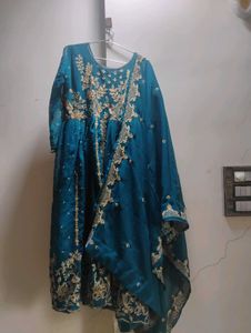 blue embroidered ethnic dress/anarkali
