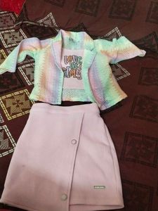 Sparkly Jacket &amp; Pink Skirt Set