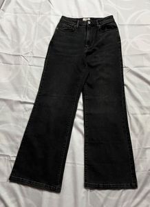 Wide Leg Black Denim Jeans size :- 26