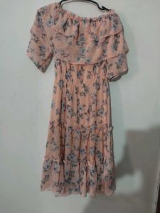 Chic Floral Off-Shoulder Tiered Dress