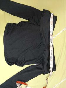 Black Off-Shoulder Long Sleeve Top