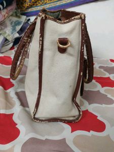 Classic Cream &amp; Brown Tote Bag