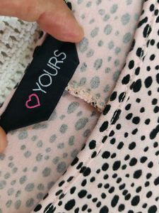 Pink Dalmatian Print Tunic Top