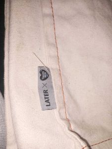 Cream Canvas Tote Bag with Pockets