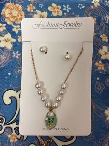Pearl Necklace and Earring Set