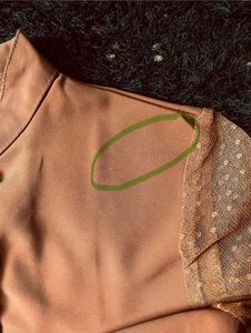 Elegant Copper Satin Blouse with Mesh Detail
