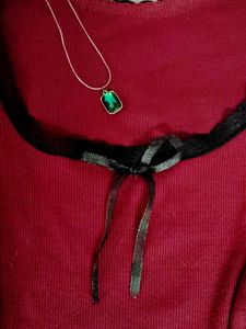 Goth Red Lace Trimmed Top