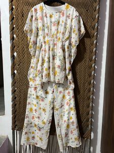 Floral Kaftan &amp; Pant Set