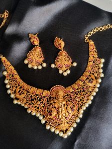 Lord Krishna Idol Necklace Set Premium quality