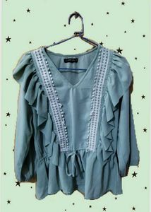 Chic Ruffled V-Neck Top