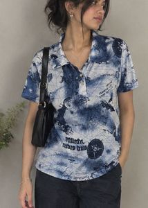 Unisex Nautical Map Print Polo Shirt