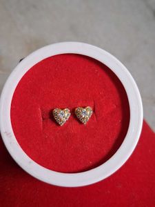 Heart Shaped Stud Earrings gold 22crt