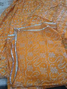 yellow Embroidered girl kids lehenga choli
