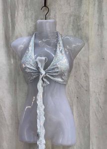 331110. Sparkly Halter Bikini Top