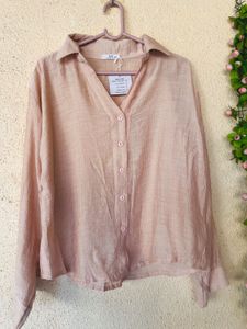 Sheer Button-Up Blouse