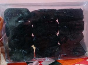 12pcs Thick Black Hair Rubberbands High Quality!🖤