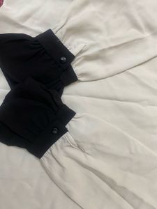 Chic Bow Neck Cream Blouse