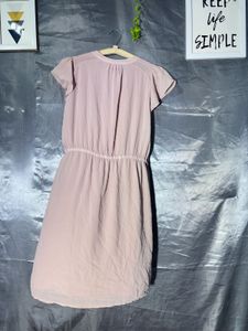 H&amp;M Light Pink V-Neck Midi Dress