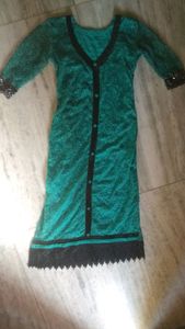 Beutiful Peacock Green Kurta/Kurti