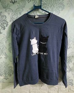 Cute Cat Print Long Sleeve Top