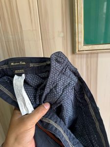 Massimo Dutti Navy Blue Regular Fit Jeans