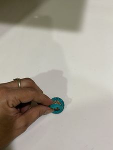 Teal &amp; Gold Filigree Statement Ring