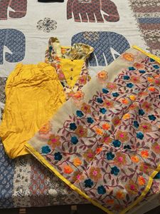 Embroidered Kurta with Dupatta