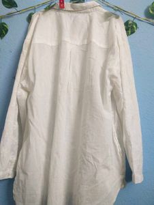 Embroidered White Long Sleeve Shirt zudio