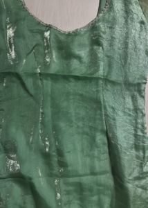 Elegant Green Sequined Kurta plazo