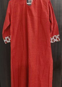 Beautiful Red Printed Kurta dress