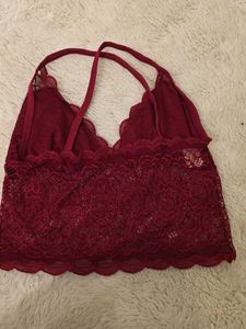 Burgundy Lace Halter Bralette