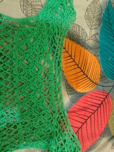 Handmade Crochet Green top