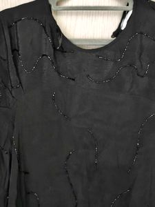 Chic Black Embellished Top