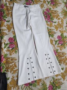 White Flared pants