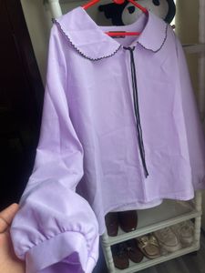 Cute Lavender Peter Pan Collar Blouse