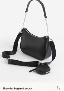 H&M Black Shoulder Bag With Sling And Pouch